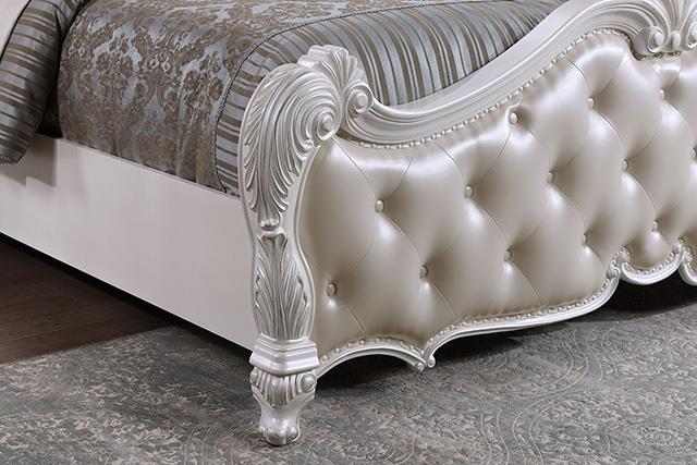 Ventresca 4 & 5 Piece Queen Bedroom Set White & Chrome - Furniture 4 Less Outlet (Salinas,CA)