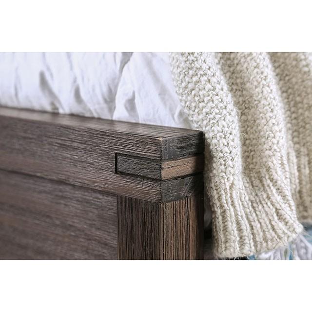 Rexburg Wire-Brushed Rustic Brown E.King & Full Bed - Furniture 4 Less Outlet (Salinas,CA)