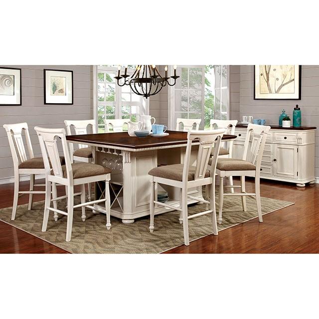 SABRINA Off White/Cherry Ctr.Ht. Chair, Cherry & White (2/CTN) - Furniture 4 Less Outlet (Salinas,CA)