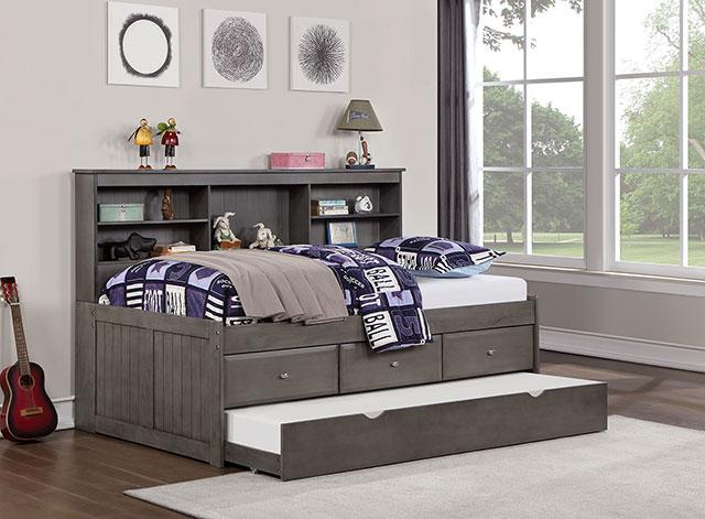 TIBALT Full DayBed w/ Trundle, Dark Gray - Furniture 4 Less Outlet (Salinas,CA)