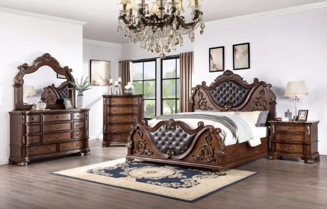 ESPARANZA E.King Bed, Brown Cherry - Furniture 4 Less Outlet (Salinas,CA)