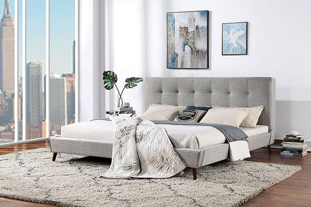 LEOMIN Queen Bed, Gray - Furniture 4 Less Outlet (Salinas,CA)