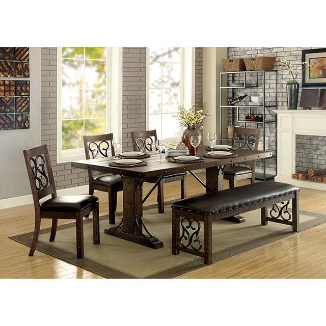 PAULINA Rustic Walnut/Espresso Bench - Furniture 4 Less Outlet (Salinas,CA)