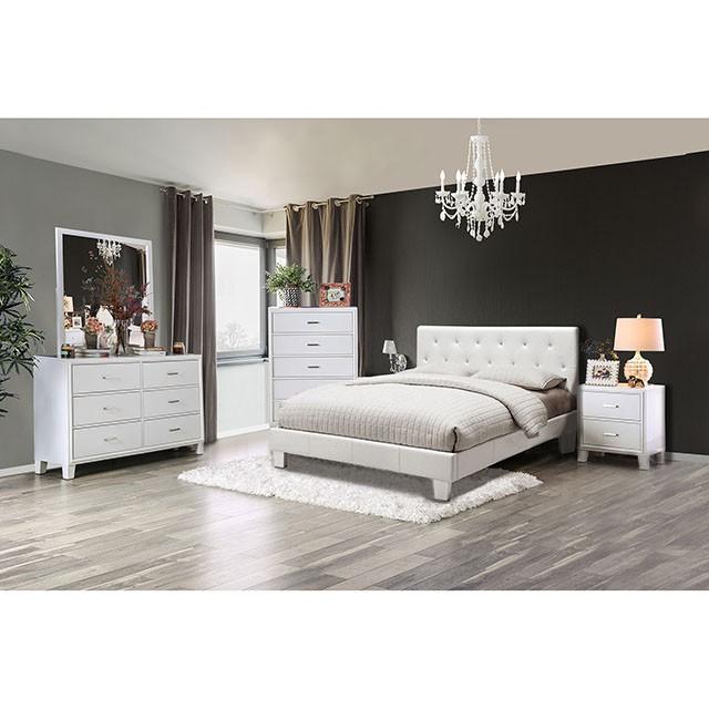 Velen White Cal.King Bed - Furniture 4 Less Outlet (Salinas,CA)