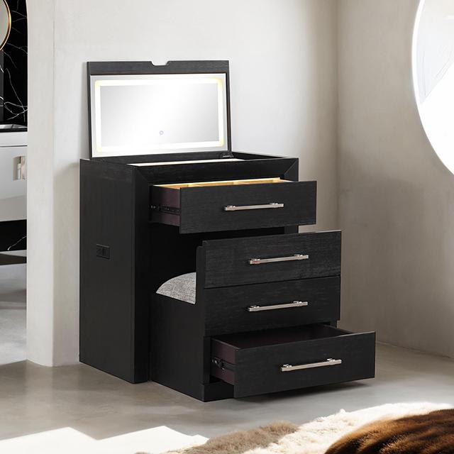 Ashbourne Bedside Vanity Set with Stool Contemporary - Furniture 4 Less Outlet (Salinas,CA)