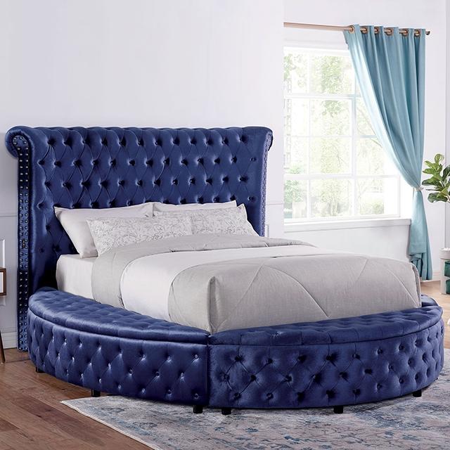 SANSOM E.King & Queen Bed, Black, Blue, & Grey - Furniture 4 Less Outlet (Salinas,CA)
