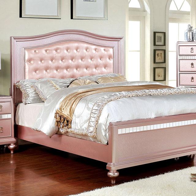 Ariston Rose Gold Full, Twin & Queen Bed - Furniture 4 Less Outlet (Salinas,CA)