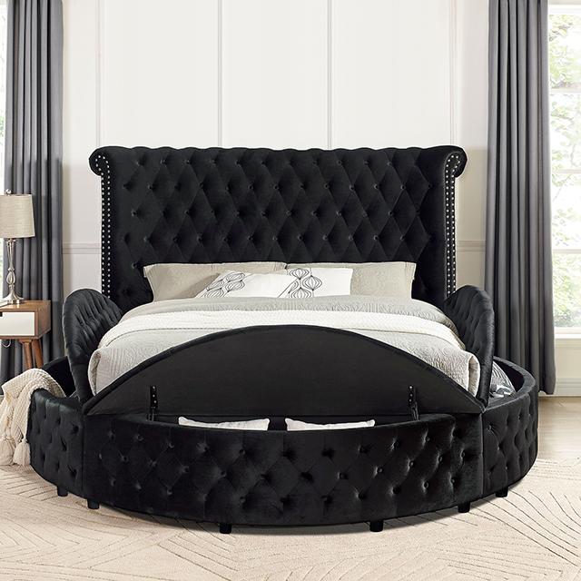 SANSOM Queen Bed, Black - Furniture 4 Less Outlet (Salinas,CA)