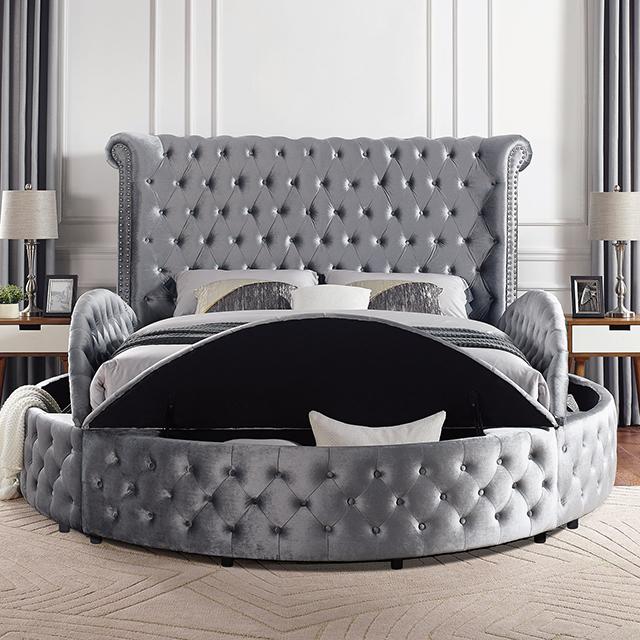 SANSOM Queen Bed, Gray - Furniture 4 Less Outlet (Salinas,CA)