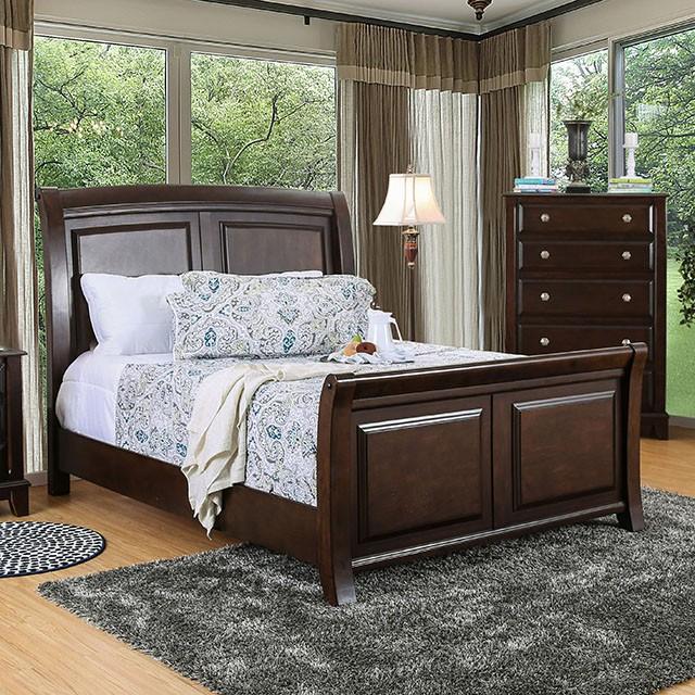 Litchville Brown Cherry Cal.King, E.King, & Queen Bed - Furniture 4 Less Outlet (Salinas,CA)