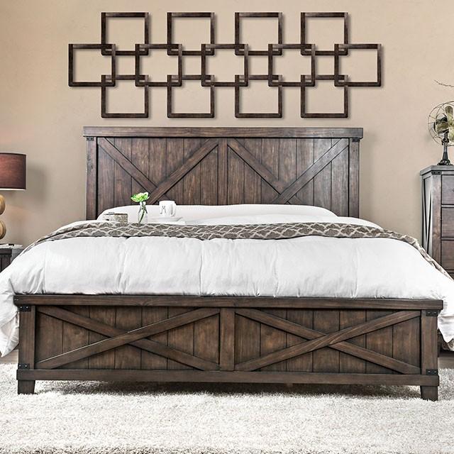 Bianca Dark Walnut E.King Bed - Furniture 4 Less Outlet (Salinas,CA)