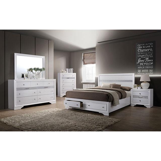 Chrissy White E.King Bed - Furniture 4 Less Outlet (Salinas,CA)