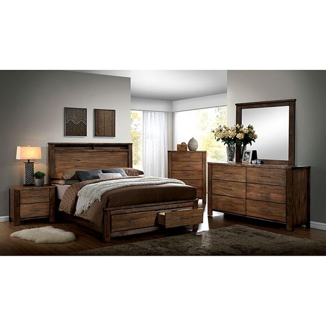 ELKTON Oak QUEEN BED