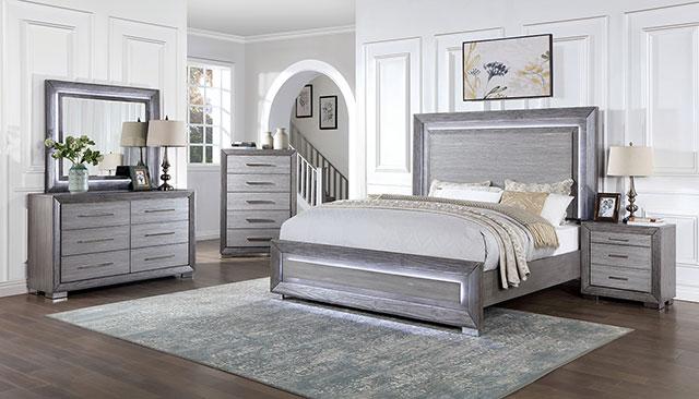 RAIDEN Cal.King, E.King, & Queen Bed, Gray - Furniture 4 Less Outlet (Salinas,CA)