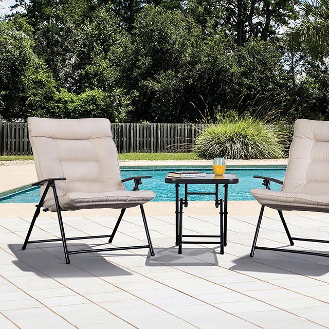Bastia 3 Pc. Conversation Set Teal & Beige - Furniture 4 Less Outlet (Salinas,CA)