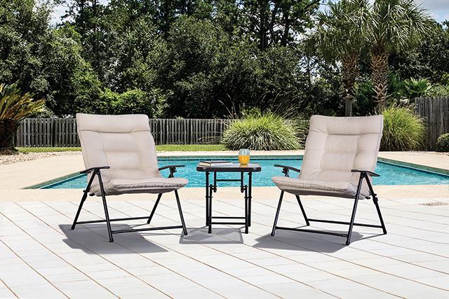 Bastia 3 Pc. Conversation Set Teal & Beige - Furniture 4 Less Outlet (Salinas,CA)