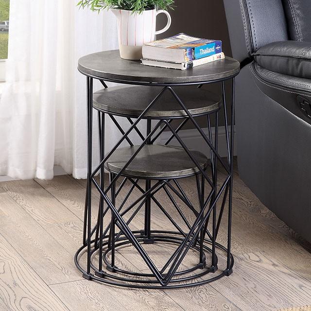 Madyson 3 Pc. Nesting Table Black - Furniture 4 Less Outlet (Salinas,CA)