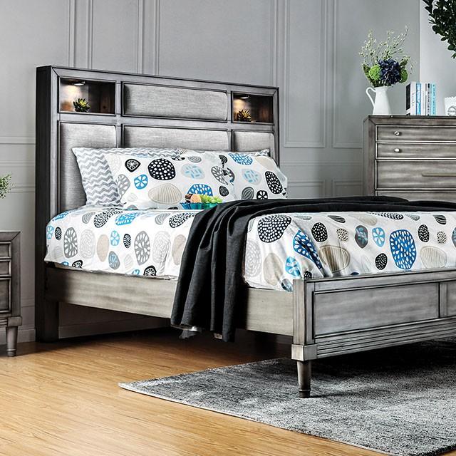 DAPHNE Gray Cal.King, E.King & Queen Bed - Furniture 4 Less Outlet (Salinas,CA)