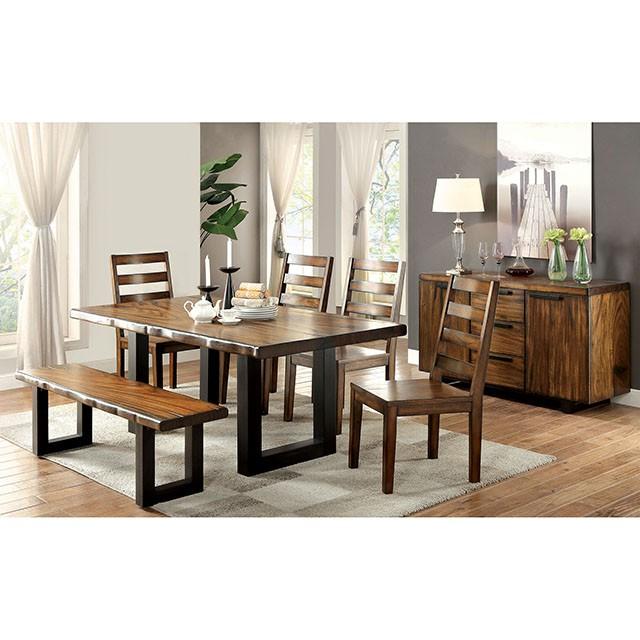 MADDISON Tobacco Oak/Black Bench - Furniture 4 Less Outlet (Salinas,CA)