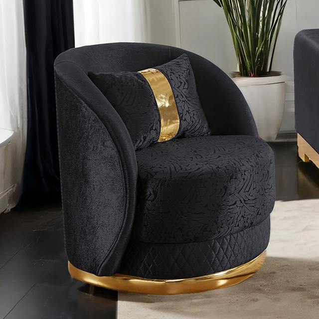 Valdosta Chair Black & Beige - Furniture 4 Less Outlet (Salinas,CA)