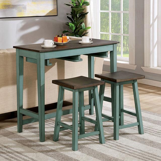 Elinor Bar Table Set Cherry & Green - Furniture 4 Less Outlet (Salinas,CA)