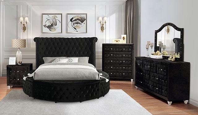 SANSOM Queen Bed, Black - Furniture 4 Less Outlet (Salinas,CA)