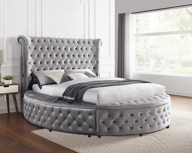 SANSOM Queen Bed, Gray - Furniture 4 Less Outlet (Salinas,CA)