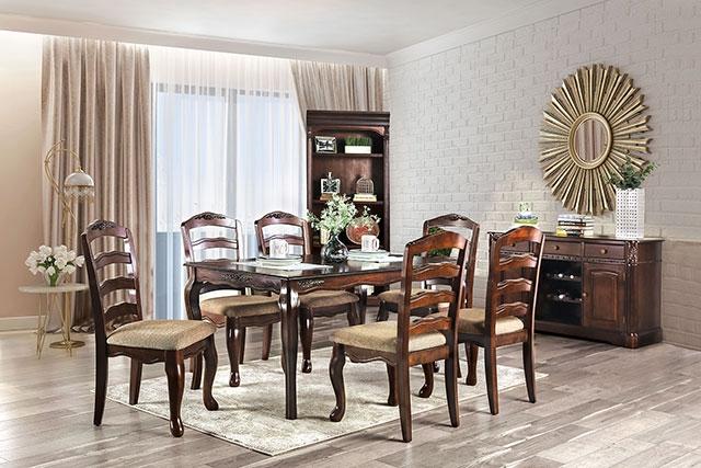 Townsville Dark Walnut/Tan Side Chair (2/CTN) - Furniture 4 Less Outlet (Salinas,CA)