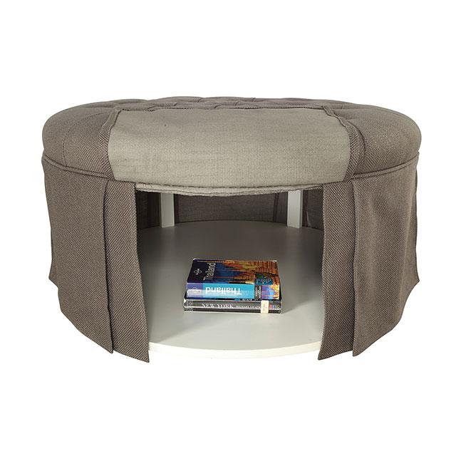 Claes Round Ottoman Gray - Furniture 4 Less Outlet (Salinas,CA)