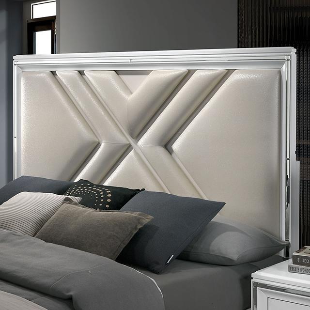 EMMELINE Cal.King Bed, White - Furniture 4 Less Outlet (Salinas,CA)