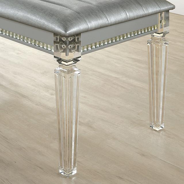 MADDIE Bench, Silver - Furniture 4 Less Outlet (Salinas,CA)