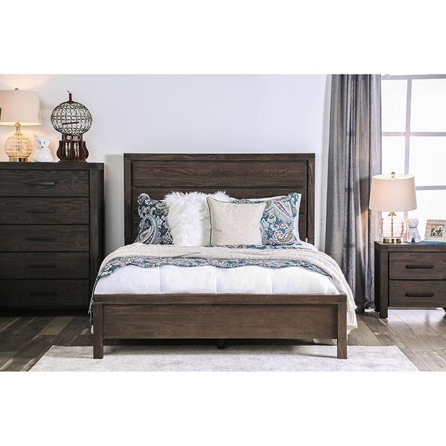 Rexburg Wire-Brushed Rustic Brown E.King & Full Bed - Furniture 4 Less Outlet (Salinas,CA)
