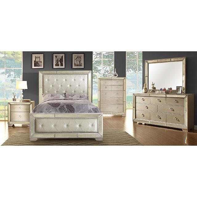 LORAINE Champagne Media Chest - Furniture 4 Less Outlet (Salinas,CA)