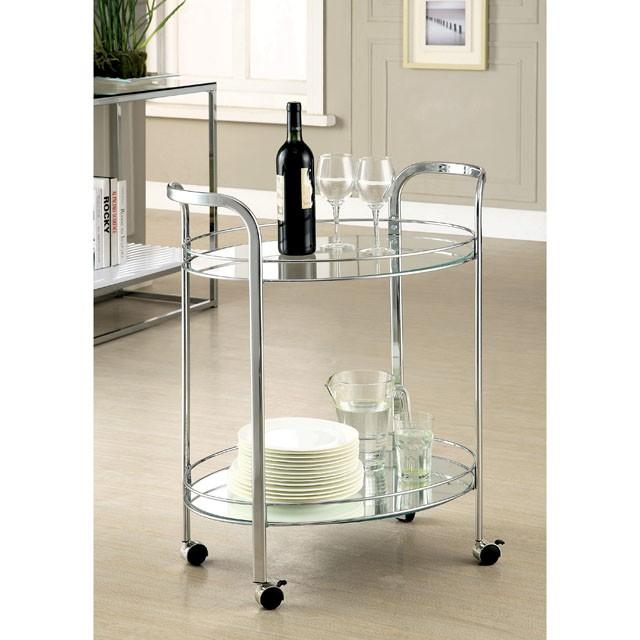 LOULE Chrome Serving Cart - Furniture 4 Less Outlet (Salinas,CA)