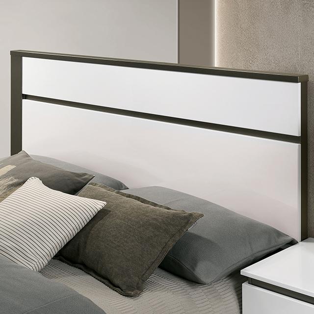 BIRSFELDEN E.King Bed, White - Furniture 4 Less Outlet (Salinas,CA)