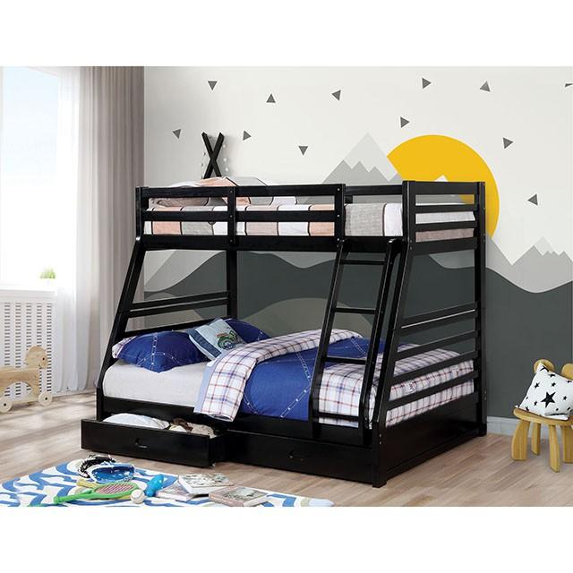 California Iv Black Twin/Full Bunk Bed - Furniture 4 Less Outlet (Salinas,CA)