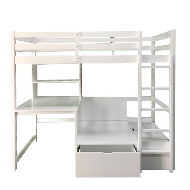 CALLISTUS Twin Workstation Loft Bed, White - Furniture 4 Less Outlet (Salinas,CA)
