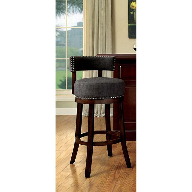 LYNSEY Dark Oak/Gray 29" Bar Stool - Furniture 4 Less Outlet (Salinas,CA)