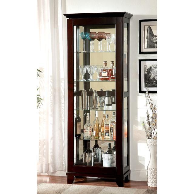 LUDDEN Dark Walnut Curio - Furniture 4 Less Outlet (Salinas,CA)