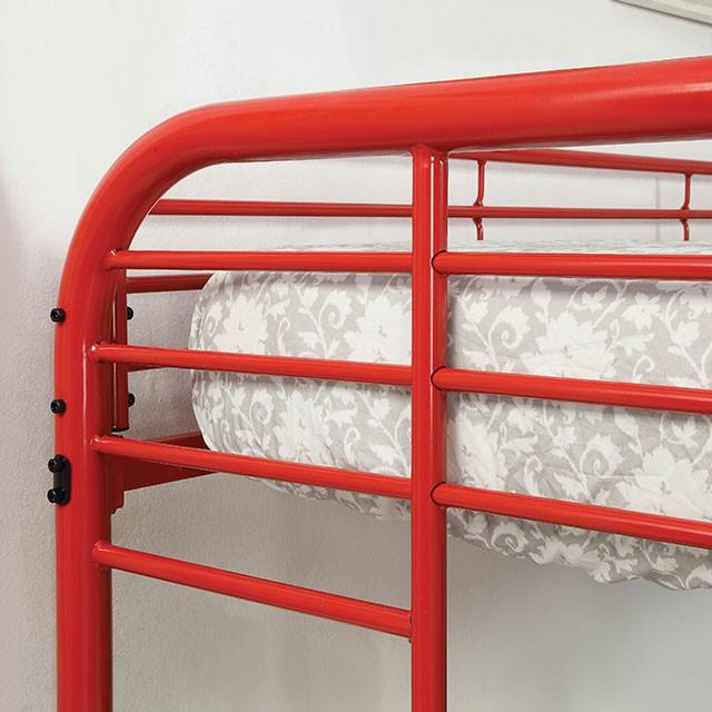 Opal Red Twin/Full Bunk Bed - Furniture 4 Less Outlet (Salinas,CA)