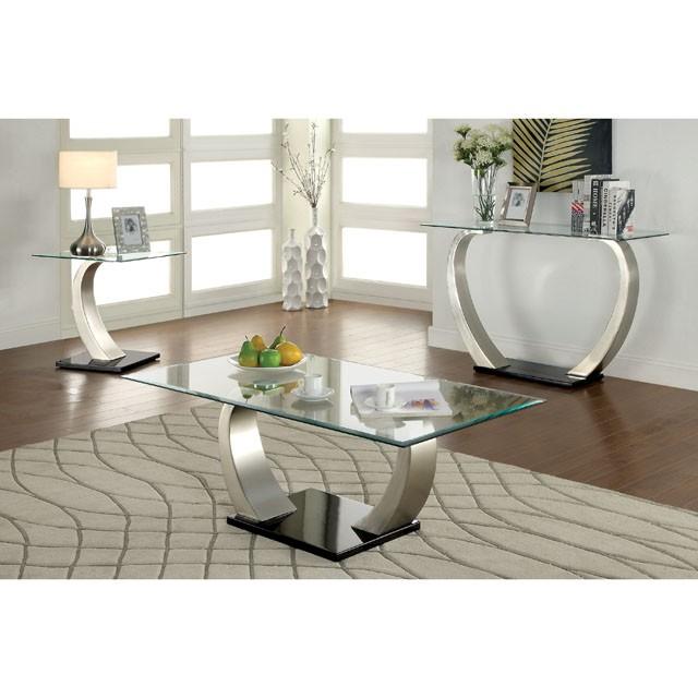 ROXO Satin Plated/Black End Table - Furniture 4 Less Outlet (Salinas,CA)