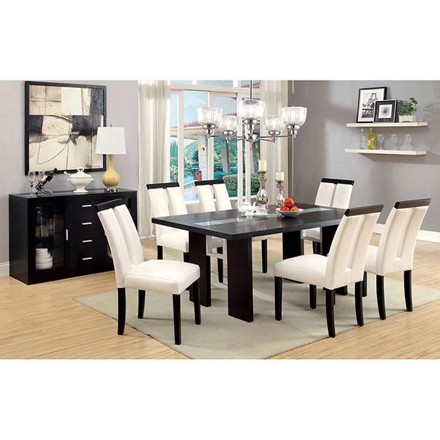 Luminar Black Glass-Insert Dining Table - Furniture 4 Less Outlet (Salinas,CA)