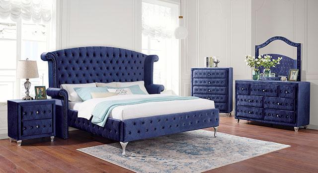 ALZIR Queen Bed, Blue - Furniture 4 Less Outlet (Salinas,CA)