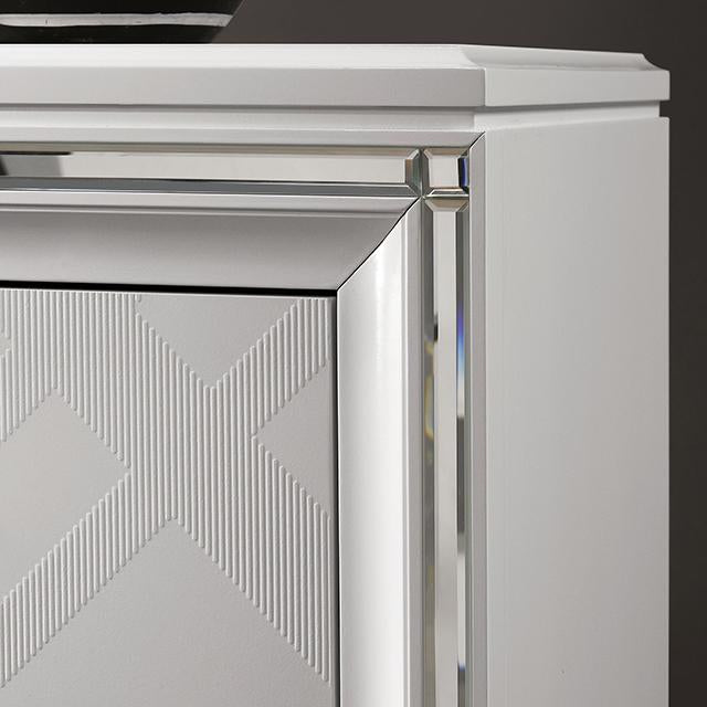 EMMELINE Night Stand w/ USB, White - Furniture 4 Less Outlet (Salinas,CA)