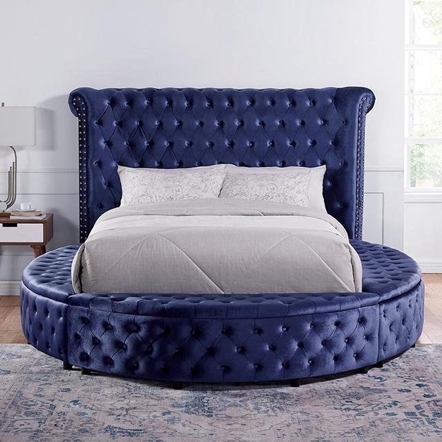 SANSOM E.King Bed, Blue - Furniture 4 Less Outlet (Salinas,CA)