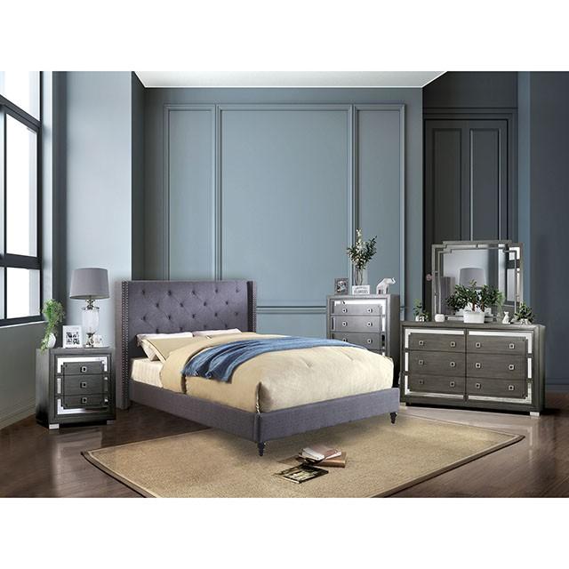 Anabelle E.King Bed Purple & Natural - Furniture 4 Less Outlet (Salinas,CA)