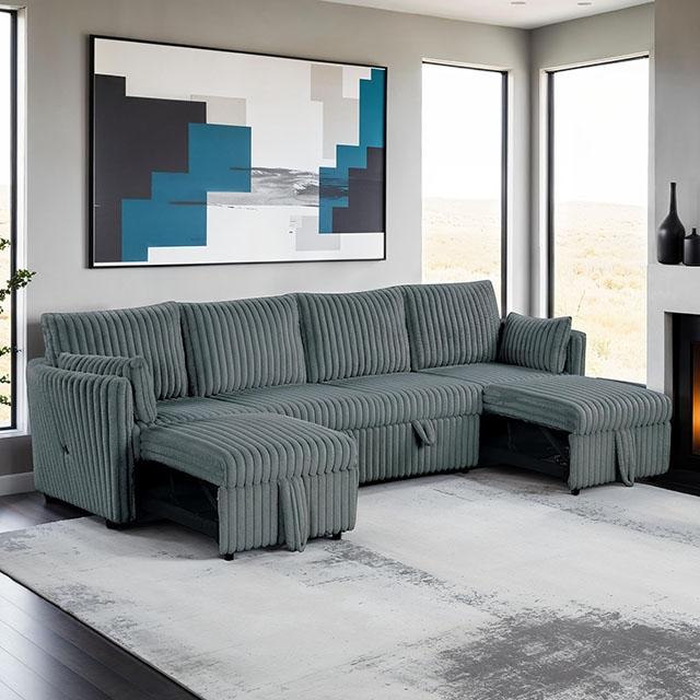 Denholme U-Sectional w/ Pull Out - Furniture 4 Less Outlet (Salinas,CA)