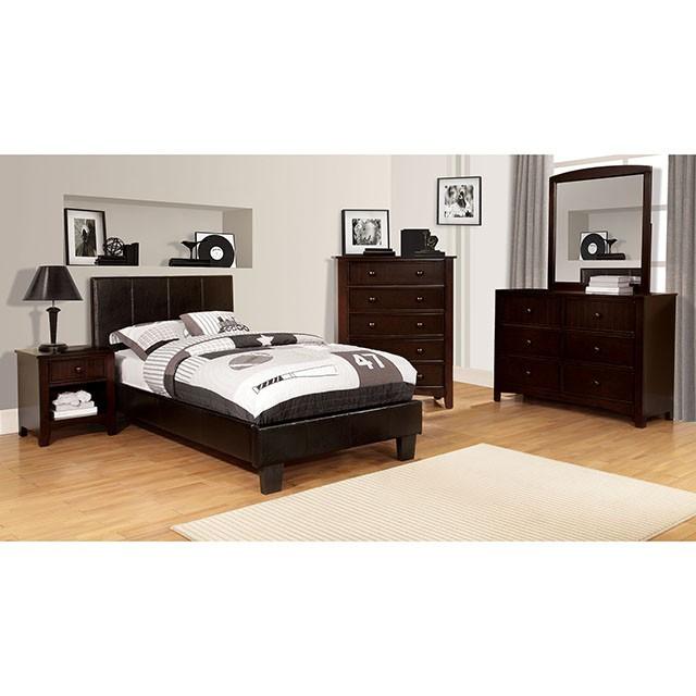 Winn Park Bed Espresso, Velvet, & White - Furniture 4 Less Outlet (Salinas,CA)
