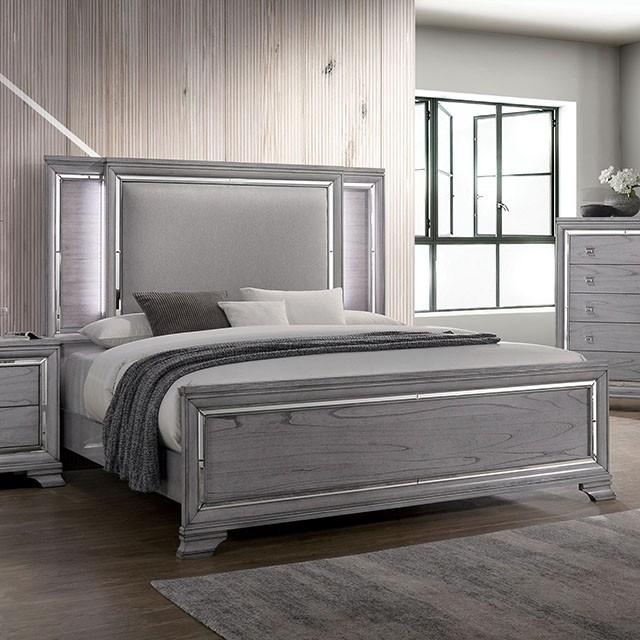 Alanis Light Gray Cal.King, E.King, & Queen Bed - Furniture 4 Less Outlet (Salinas,CA)