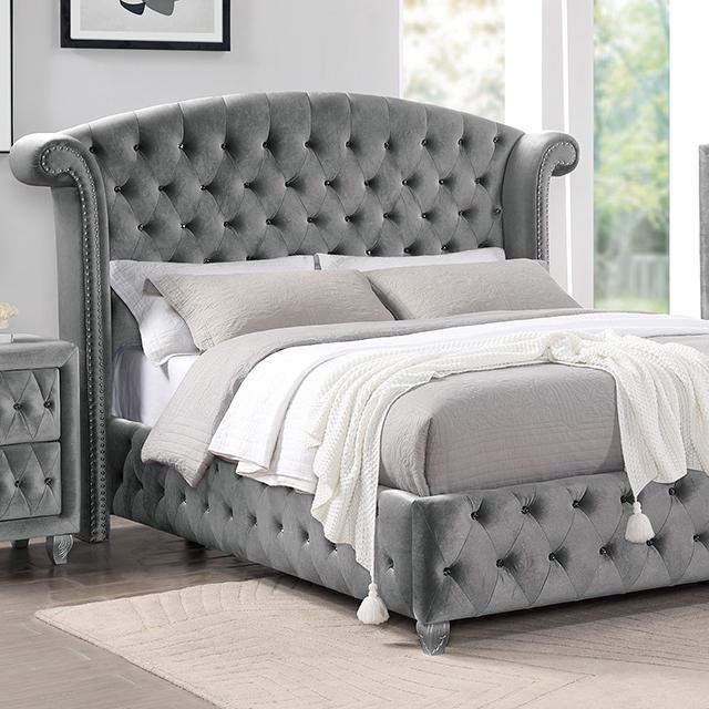 Zohar Queen & Twin Bed Black, Grey, & Pink - Furniture 4 Less Outlet (Salinas,CA)